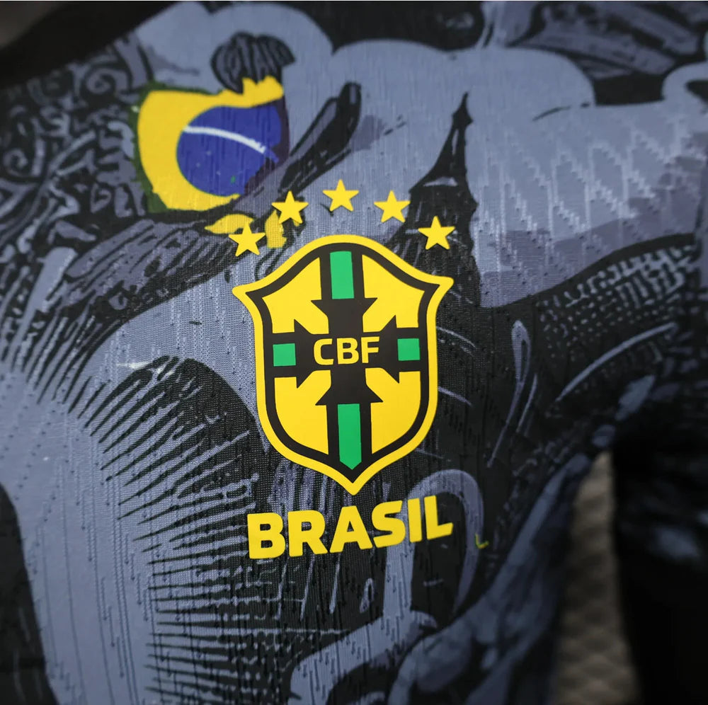 Brazil Jesus special kit yellow green detail